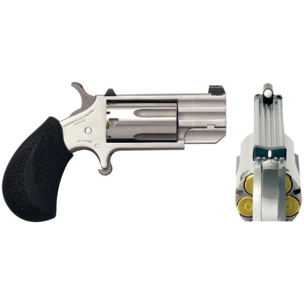 NAA PUG DP Ported Handgun .22 Mag 5rd Capacity 1" Barrel Silver with Black Grips