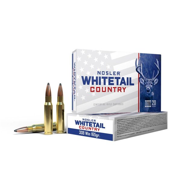 Nosler Whitetail Country Rifle Ammunition .308 Win 165gr SP 2800 fps 20/ct