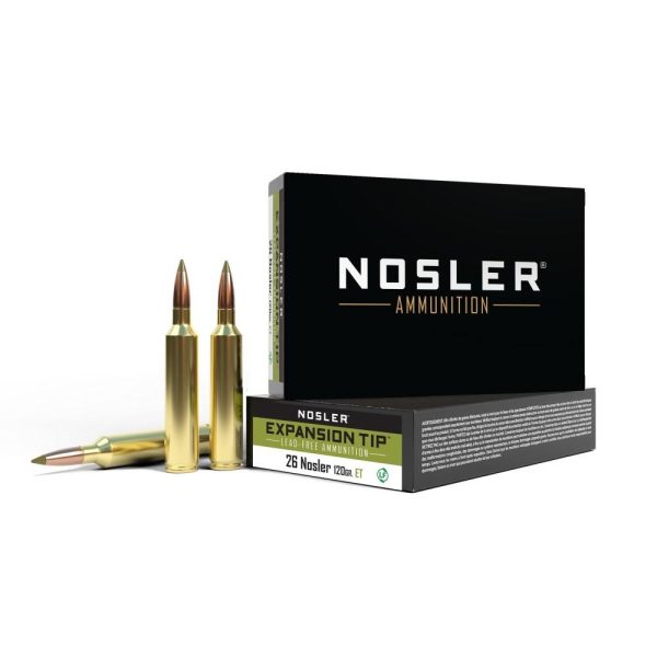 Nosler E-Tip Rifle Ammunition 26 Nosler 120gr E-Tip 3450 fps 20/ct