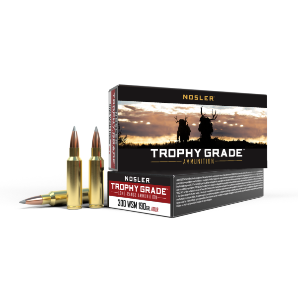 Nosler Trophy Grade Long Range Rifle Ammunition .300 WSM 190 gr ACB LR 20/Box