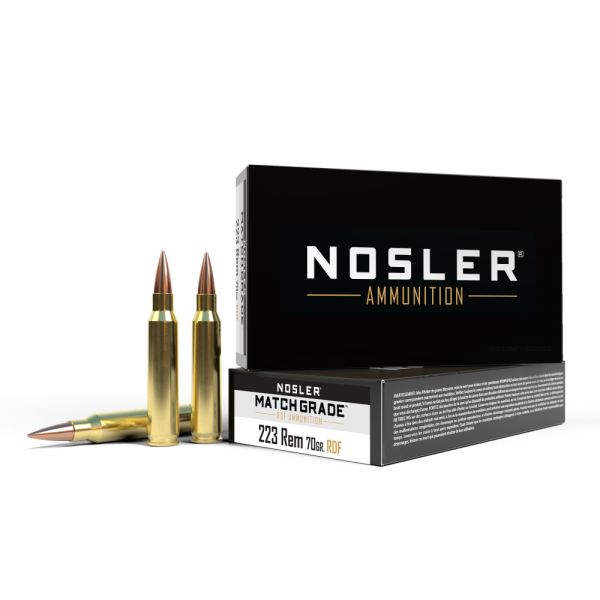 Nosler Match Grade Rifle Ammunition .223 Rem 70gr RDF HPBT 2850 fps 20/ct