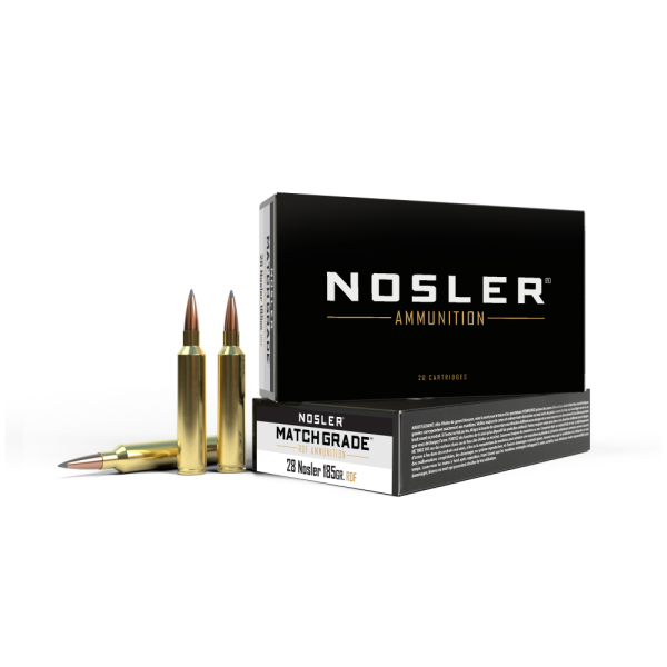 Nosler RDF Match Grade Rifle Ammunition .28 Nosler 185gr HPBT 3075 fps 20/ct