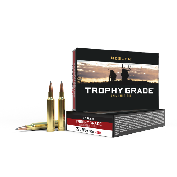 Nosler Trophy Grade Long Range Rifle Ammunition 270 WBY 150gr ABLR 20/Box