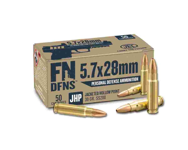 FN DFNS SS200 Personal Defense Handgun Ammunition 5.7x28mm 30gr JHP 1894 fps 500/ct Case