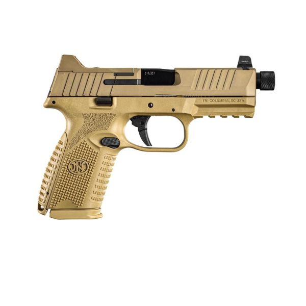 FN 509M Tactical Bundle Handgun 9mm Luger 15rd (1) & 24rd (4) Magazines 4.5" Threaded Barrel FDE Optics Ready