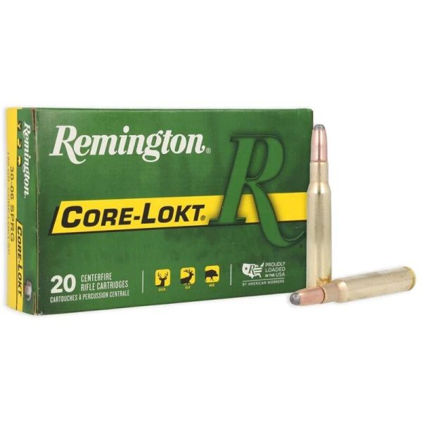 Remington Core-Lokt Rifle Ammunition .30-06 Sprg 220 gr SP 2410 fps 20/ct