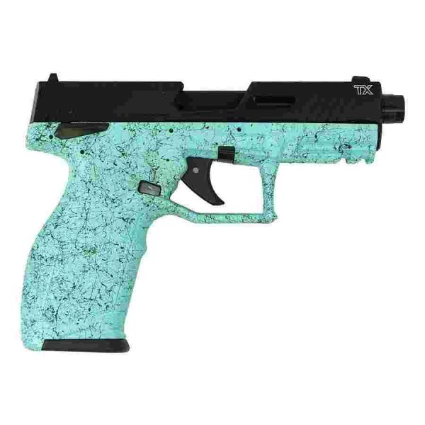 Taurus TX22 Gen 2 Handgun .22 LR 10rd Magazines (2) 4.16" Barrel Cyan Splatter Grip Black Slide