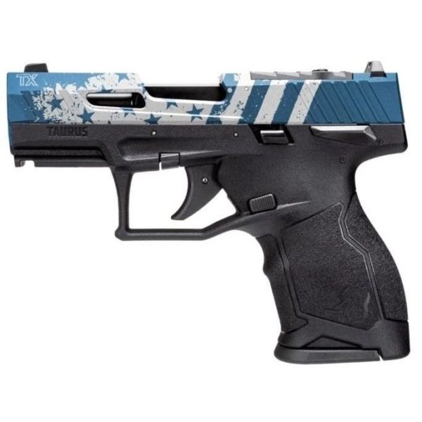 Taurus TX 22 Handgun 22LR 10rd Magazines (2) 3.6" Barrel Black with Blue US Flag Slide