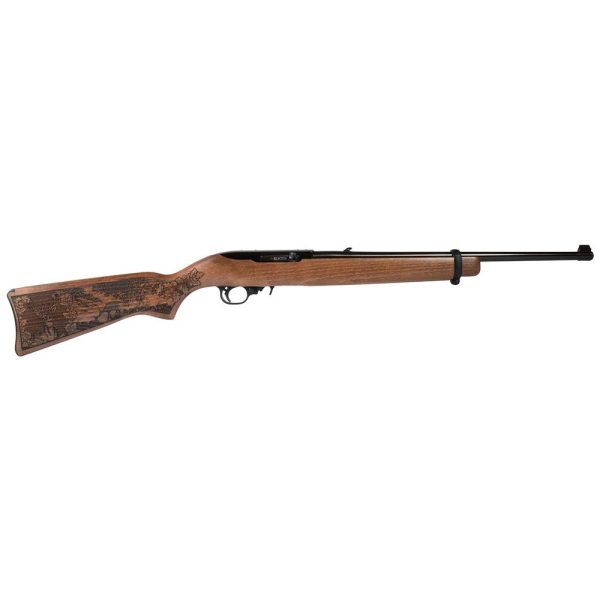 Ruger 10/22 Custom Engraved Whitetail Series Carbine Rifle .22 LR 10rd Magazine 18.5" Barrel Wood