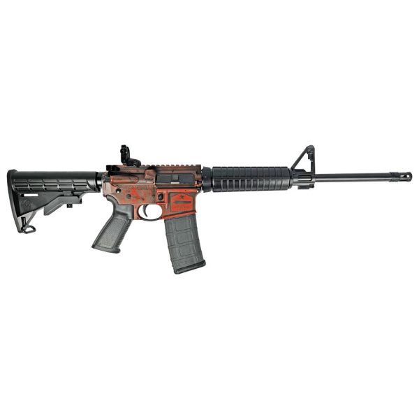 Ruger "Texas Orange" AR-556 Rifle 5.56mm NATO 30rd Mag 16.10" Barrel Custom Stock Finish