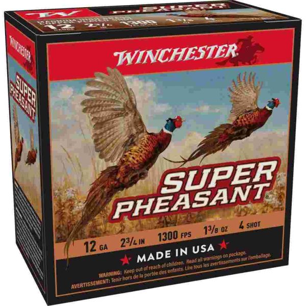 Winchester Super-X Super Pheasant Shotshells 12 ga 2-3/4" 1-3/8 oz 1450 fps #4 25/ct