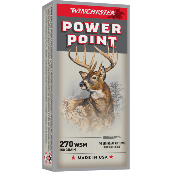 Winchester Super-X Power Point Rifle Ammunition .270 WSM 150 gr. PSP 3150 fps 20/ct