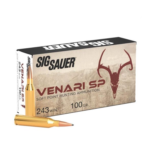 Sig Sauer Venari SP Rifle Ammunition .243 Win 100gr SP 2960 fps 20/ct