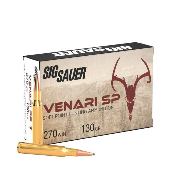 Sig Sauer Venari SP Rifle Ammunition .270 Win 130gr SP 2846 fps 20/ct