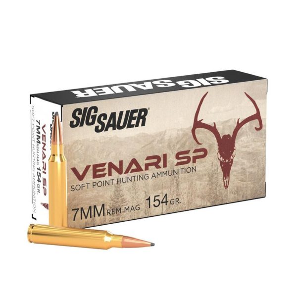 Sig Sauer Venari SP Rifle Ammunition 7mm Rem Mag 154gr SP 3045 fps 20/ct