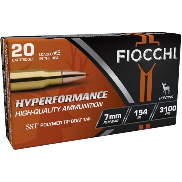 Fiocchi Hyperformance Hunt Rifle Ammunition 7mm Rem Mag 154 gr SST 3100 fps 20/ct