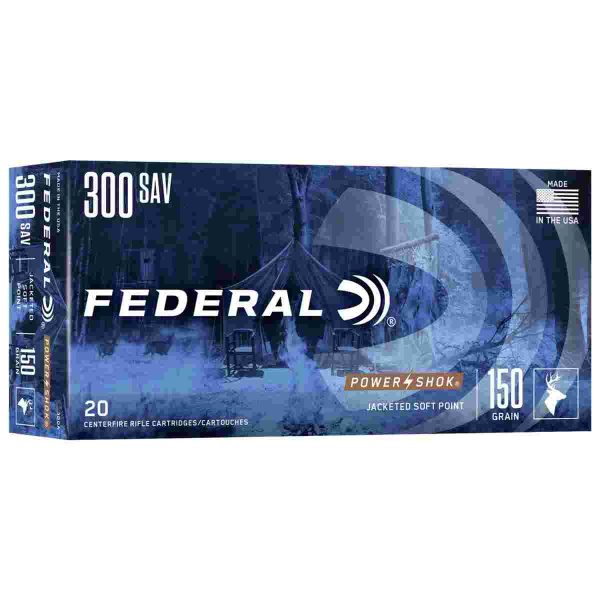 Federal Power-Shok Rifle Ammunition .300 Savage 150 gr SP 2630 fps - 20/ct