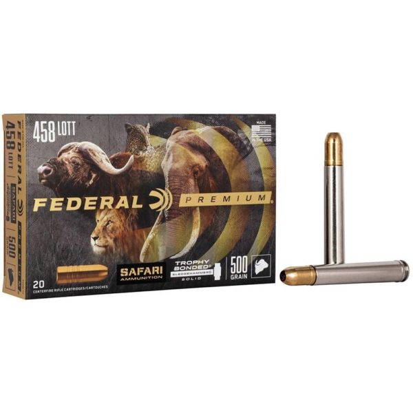 Federal Premium Cape-Shok Rifle Ammunition .458 Lott 500 gr TBSS 2300 fps - 20/ct