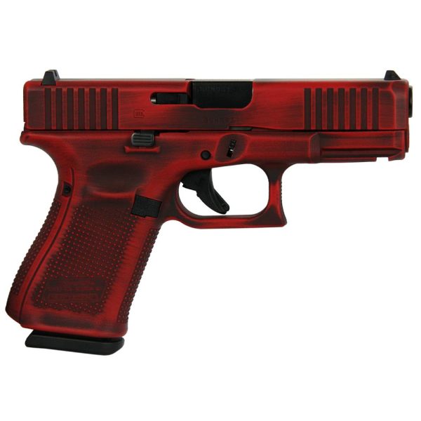 Glock 19 Gen 5 Custom "Distressed Red" Handgun 9mm Luger 15/rd Magazines (3) 4.02" Barrel Austria