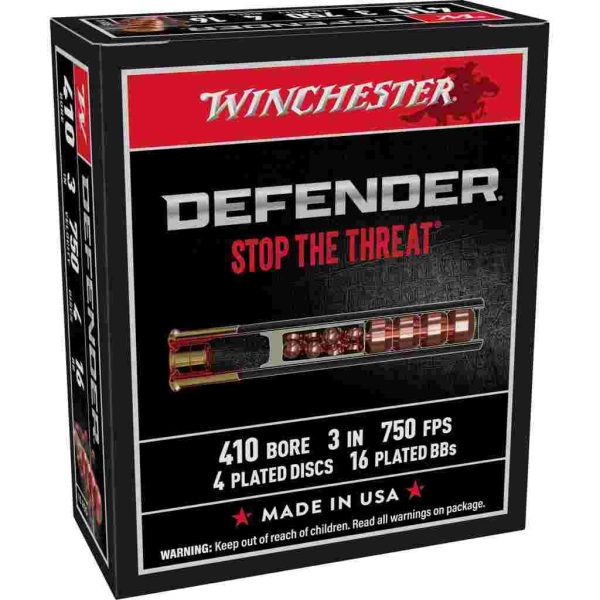 Winchester Supreme Elite PDX1 Personal Defense Shotshells .410 ga 3" 4 disc 16 plts Slug 750 fps 10/ct