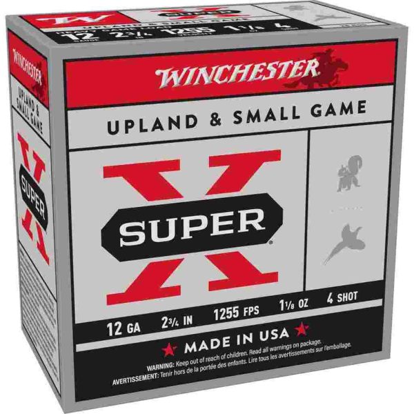 Winchester Super-X Heavy Game Shotshells 12 ga 2-3/4" 1-1/8 oz 1255 fps #4 25/ct